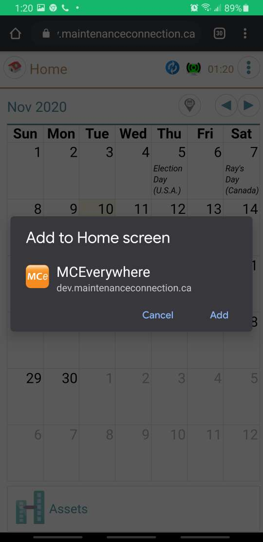 MCe Add to Home Screen in Prompt 2